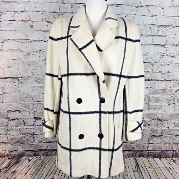 Alorna Vintage Ivory Windowpane Plaid Coat SOLD - Picture 2 of 8